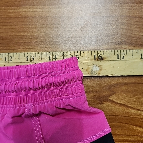 Lululemon Wide Leg Capri Yoga Pants Ankle Drawstring Back Pocket Sz 8 Black/Pink - Picture 9 of 11